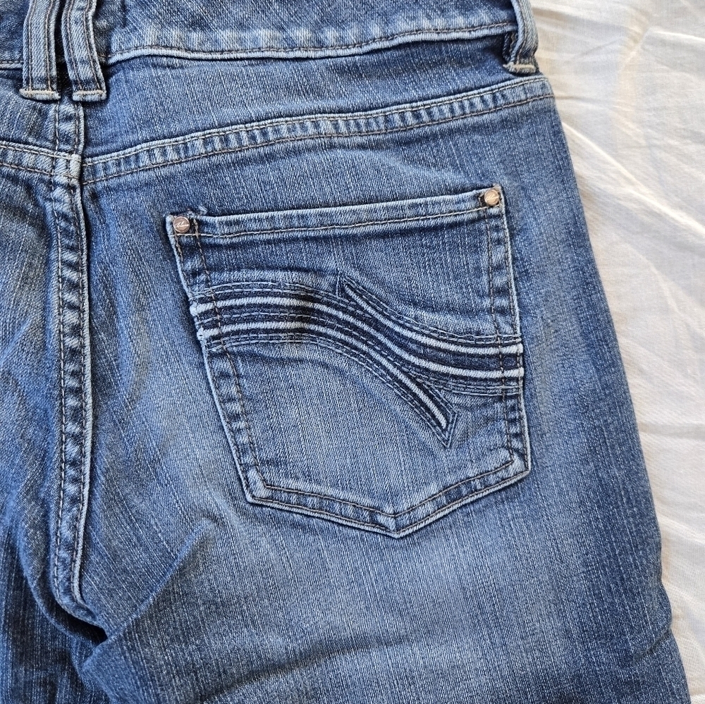 White House Black Market Blanc denim Y2K flare leg jeans 4R - Picture 13 of 14
